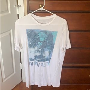 2 white graphic T-shirts